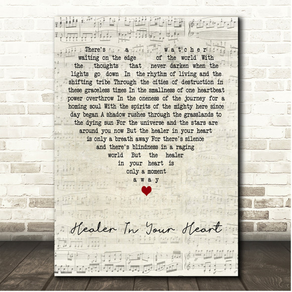 Runrig Healer In Your Heart Script Heart Song Lyric Print