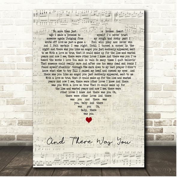 Trace Adkins And There Was You Script Heart Song Lyric Print
