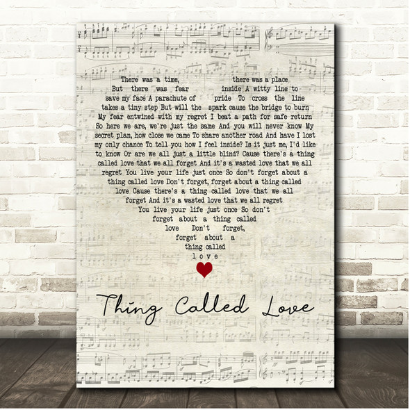 Above & Beyond Thing Called Love Script Heart Song Lyric Print