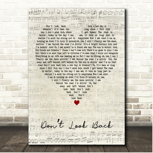 Boston Dont Look Back Script Heart Song Lyric Print