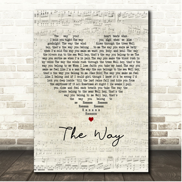 Bruce Springsteen The Way Script Heart Song Lyric Print