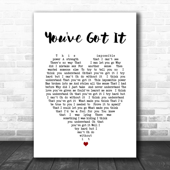 Simply Red You've Got It Heart Song Lyric Music Wall Art Print