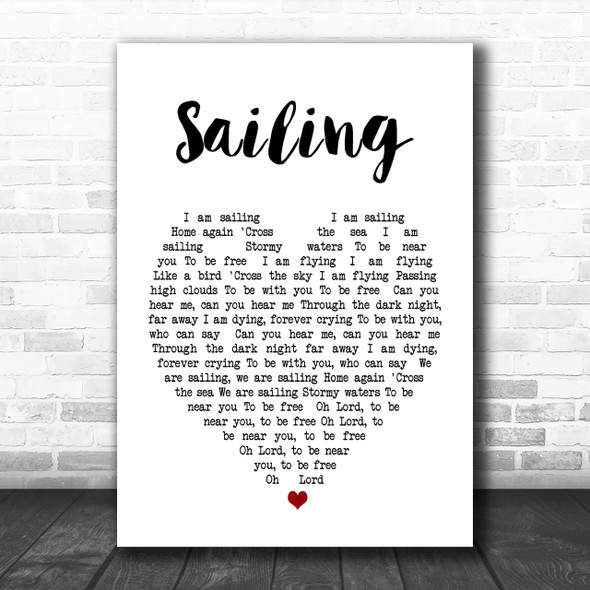 Sailing Rod Stewart Heart Song Lyric Music Wall Art Print