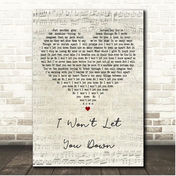 Alex Clare I Won't Let You Down Script Heart Song Lyric Print