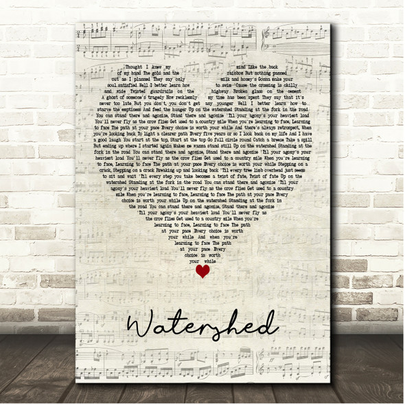 Indigo Girls Watershed Script Heart Song Lyric Print