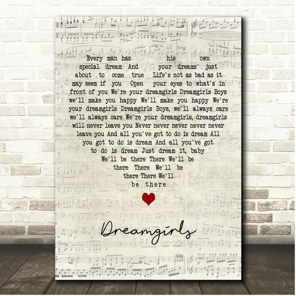 Jennifer Hudson Dreamgirls (Finale) Script Heart Song Lyric Print