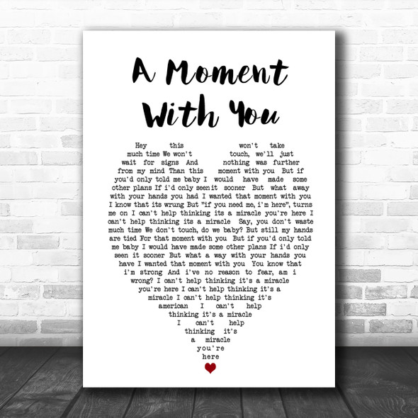 George Michael A Moment Heart Song Lyric Music Wall Art Print
