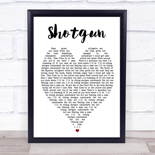 Shotgun George Ezra Heart Song Lyric Music Wall Art Print