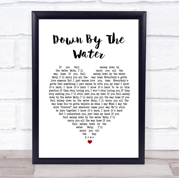 The Drums Down By The Water Heart Song Lyric Music Wall Art Print