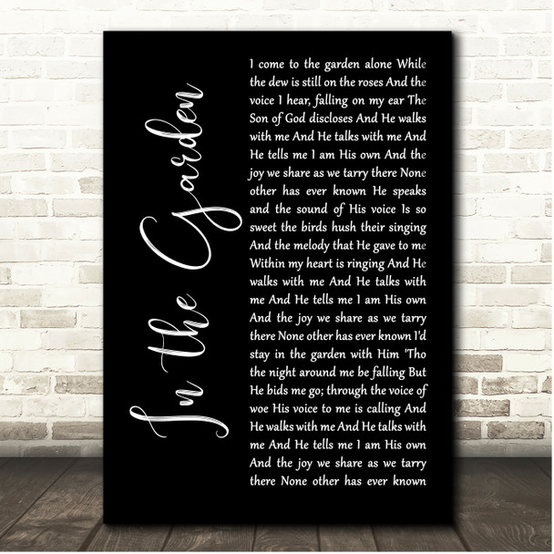 Anne Murray In The Garden Black Script Song Lyric Print