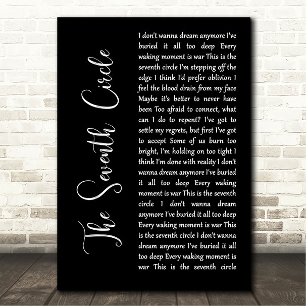 Architects The Seventh Circle Black Script Song Lyric Print