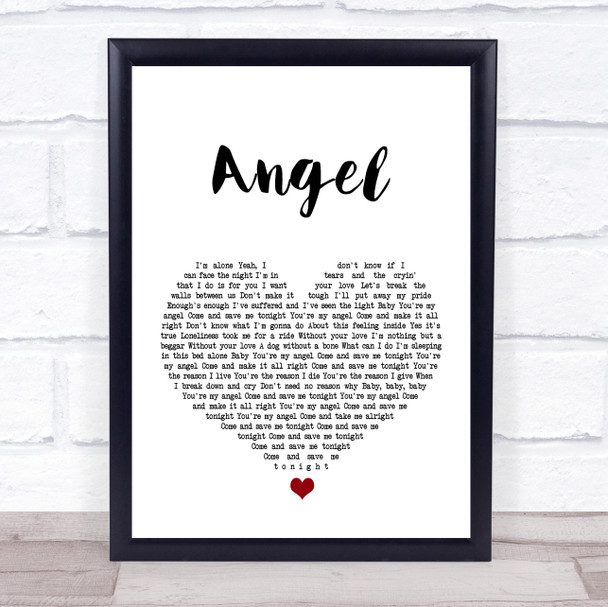 Aerosmith Angel White Heart Song Lyric Music Wall Art Print