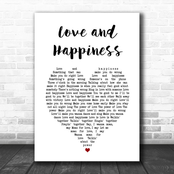 Al Green Love And Happiness Heart Song Lyric Music Wall Art Print
