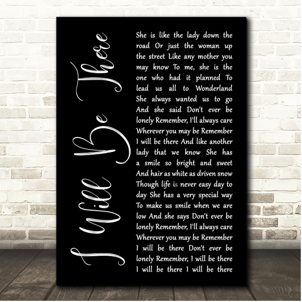 Katie Melua I Will Be There Black Script Song Lyric Print