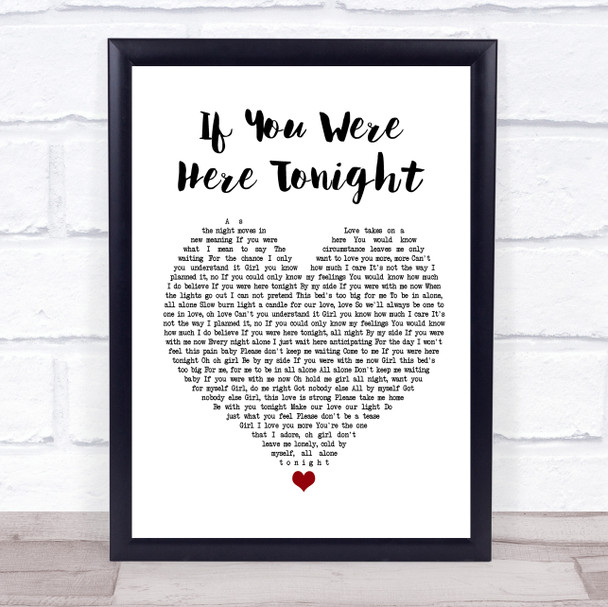 Alexander O'Neal If You Were Here Tonight White Heart Song Lyric Music Wall Art Print