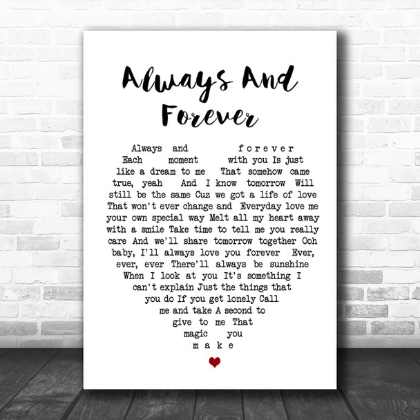 Always And Forever Luther Vandross Heart Song Lyric Music Wall Art Print