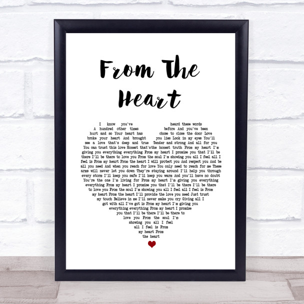 Another Level From The Heart White Heart Song Lyric Music Wall Art Print