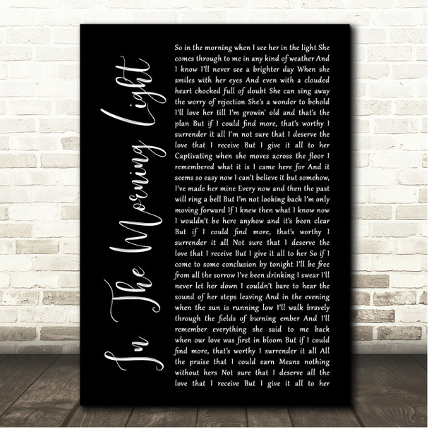 Billy Strings In The Morning Light Black Script Song Lyric Print