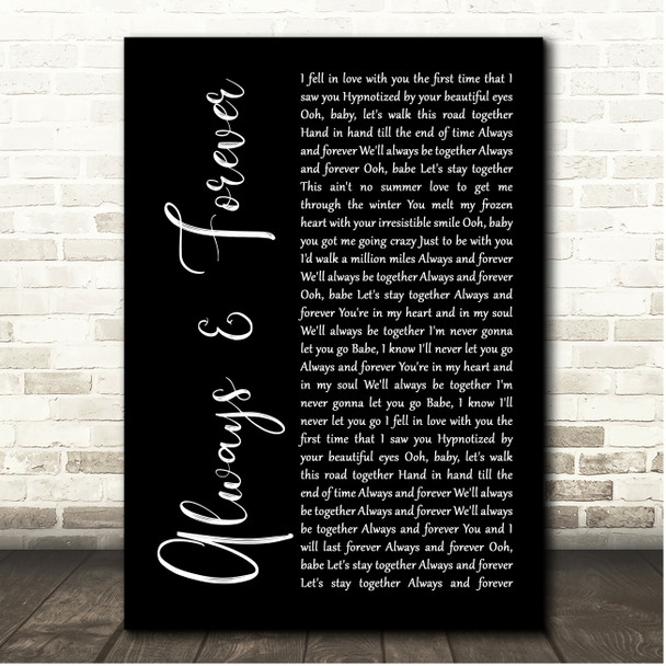 Whitesnake Always & Forever Black Script Song Lyric Print