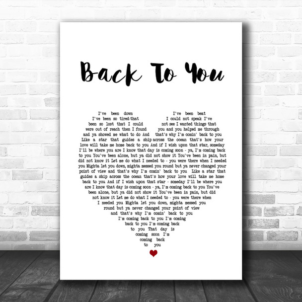 Bryan Adams Back To You Heart Song Lyric Music Wall Art Print