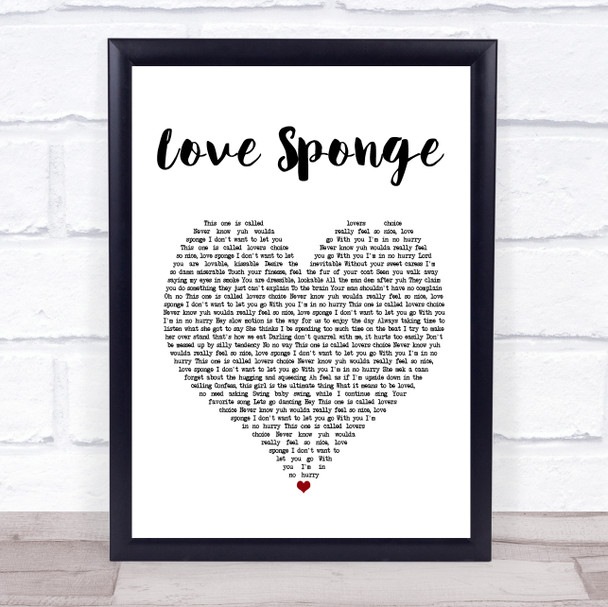 Buju Banton Love Sponge White Heart Song Lyric Music Wall Art Print