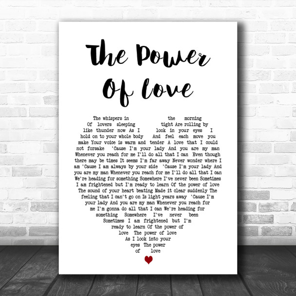Celine Dione The Power Of Love Heart Song Lyric Music Wall Art Print