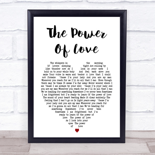 Celine Dione The Power Of Love Heart Song Lyric Music Wall Art Print