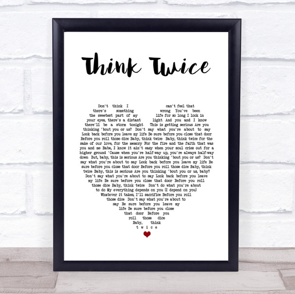 Celine Dione Think Twice Heart Song Lyric Music Wall Art Print