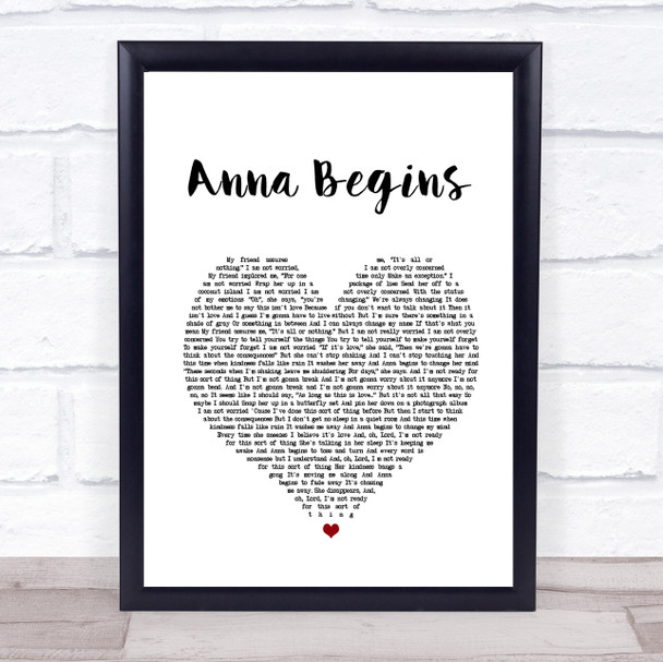 Counting Crows Anna Begins Heart Song Lyric Music Wall Art Print