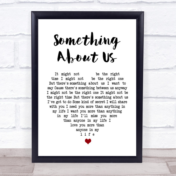 Daft Punk Something About Us White Heart Song Lyric Music Wall Art Print