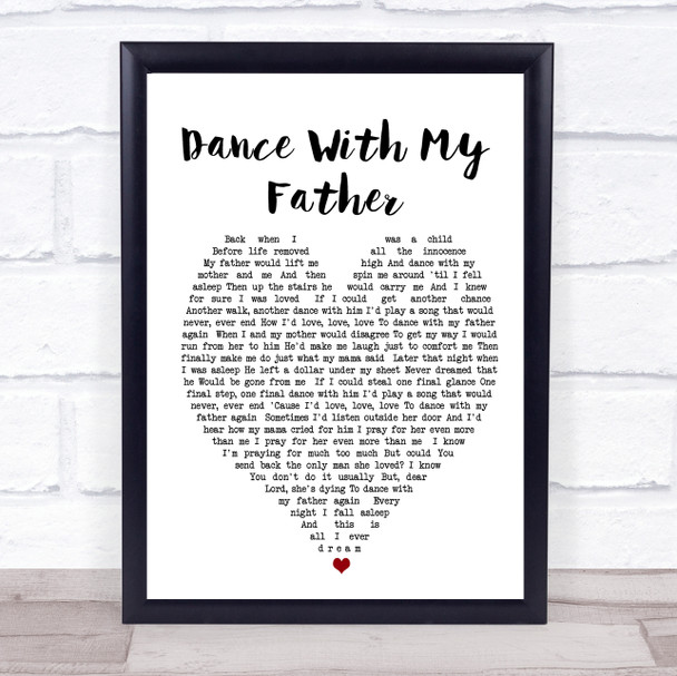 Dance With My Father Luther Vandross Heart Song Lyric Music Wall Art Print