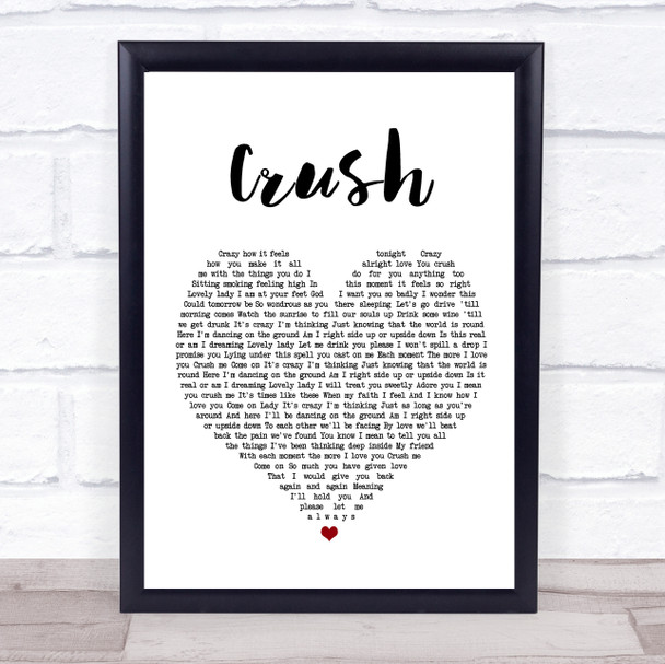 Dave Matthews Band Crush Heart Song Lyric Music Wall Art Print Dave Matthews Band Crush Heart Song Lyric Music Wall Art Print