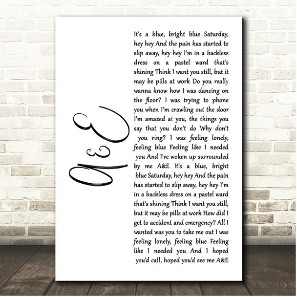 Goldfrapp A&E White Script Song Lyric Print