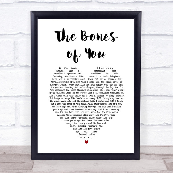 Elbow The Bones of You Heart Song Lyric Music Wall Art Print