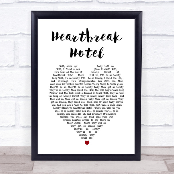 Elvis Presley Heartbreak Hotel Heart Song Lyric Music Wall Art Print