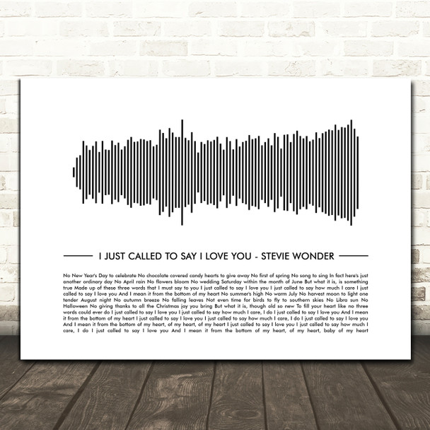 Stevie Wonder I Just Called To Say I Love You Sound Wave Minimal Song Lyric Print