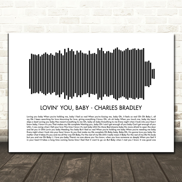 Charles Bradley Lovin You, Baby Sound Wave Minimal Song Lyric Print