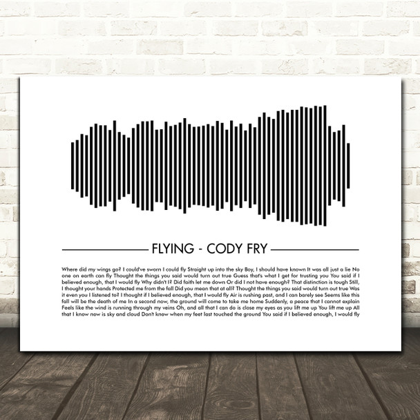 Cody Fry Flying Sound Wave Minimal Song Lyric Print