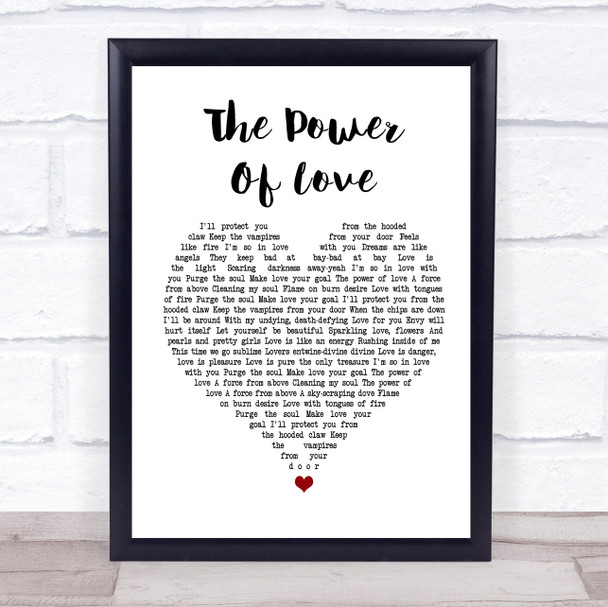 Frankie Goes To Hollywood The Power Of Love White Heart Song Lyric Music Wall Art Print