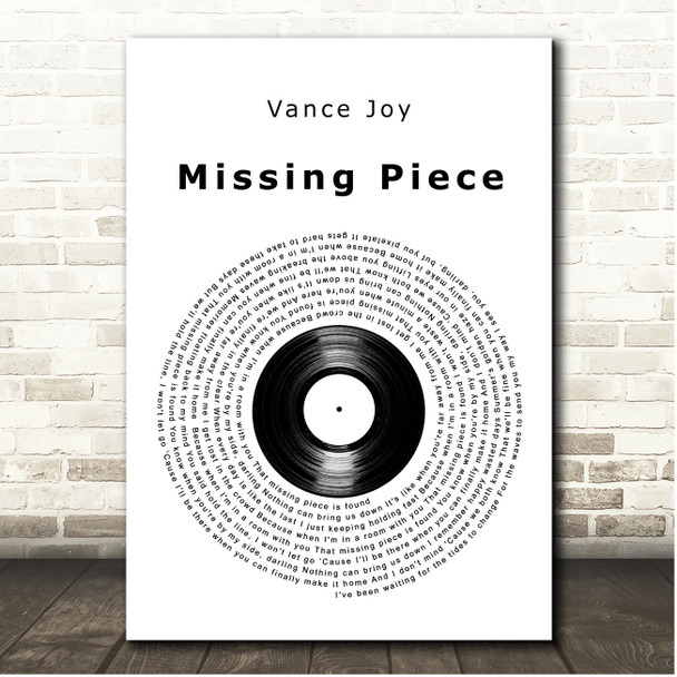Vance Joy Missing Piece Vinyl Record Song Lyric Print