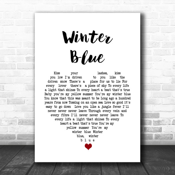 Heather Nova Winter Blue White Heart Song Lyric Music Wall Art Print