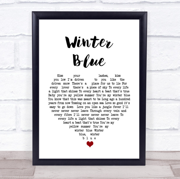 Heather Nova Winter Blue White Heart Song Lyric Music Wall Art Print