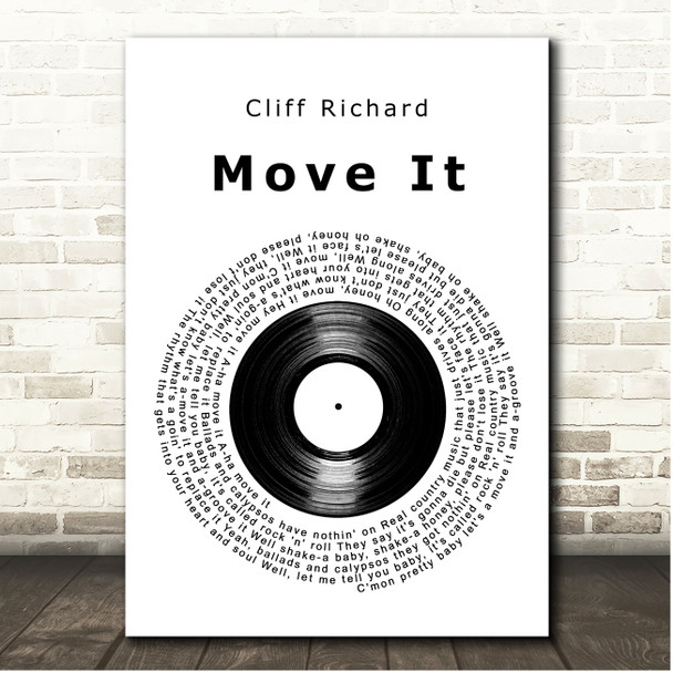 Cliff Richard Move It Vinyl Record Song Lyric Print
