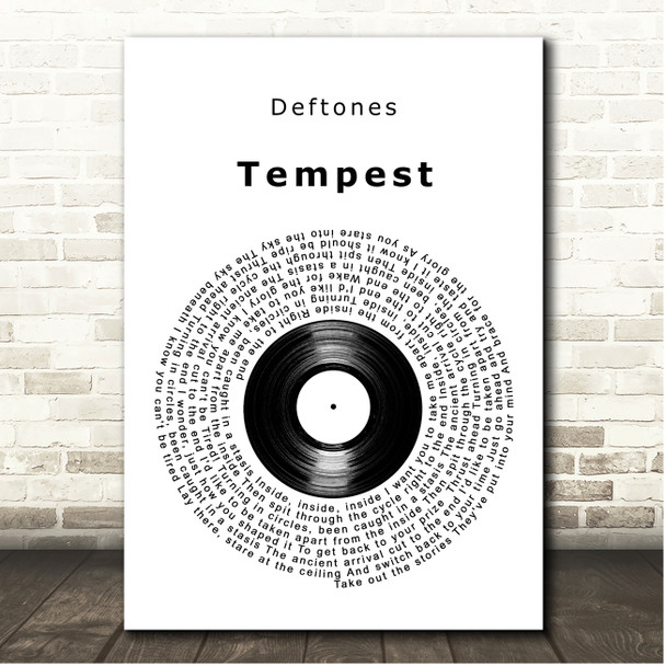 Deftones Tempest Vinyl Record Song Lyric Print