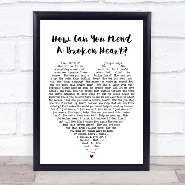 How Can You Mend A Broken Heart Al Green Heart Song Lyric Music Wall Art Print