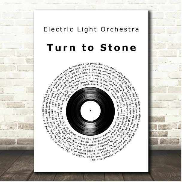 Electric Light Orchestra Turn to Stone Vinyl Record Song Lyric Print