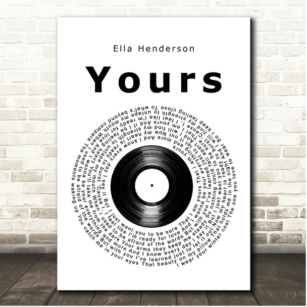 Ella Henderson Yours Vinyl Record Song Lyric Print