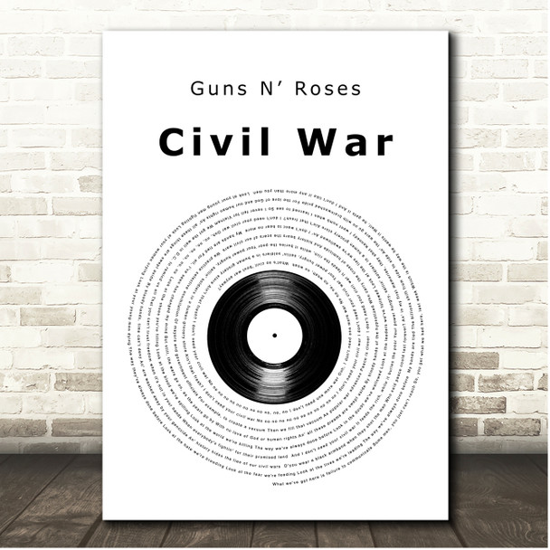 Guns N Roses Civil War Vinyl Record Song Lyric Print