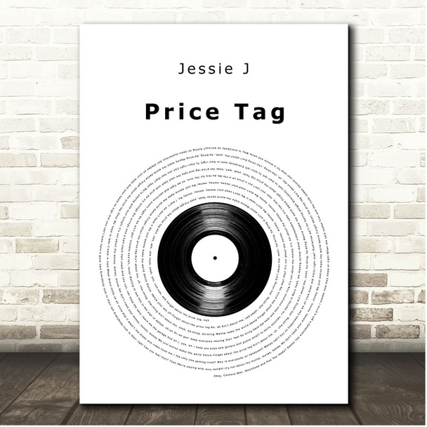 Jessie J Price Tag Vinyl Record Song Lyric Print