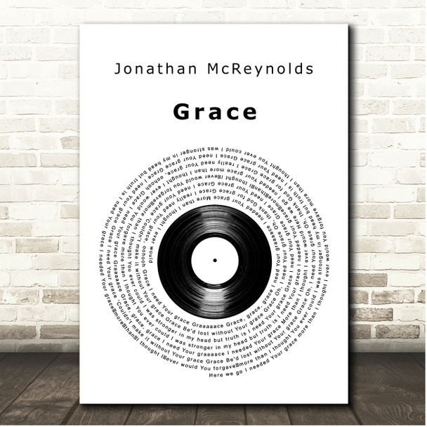 Jonathan McReynolds Grace Vinyl Record Song Lyric Print